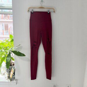 Alo Yoga Red Ripped Leggings Size XS